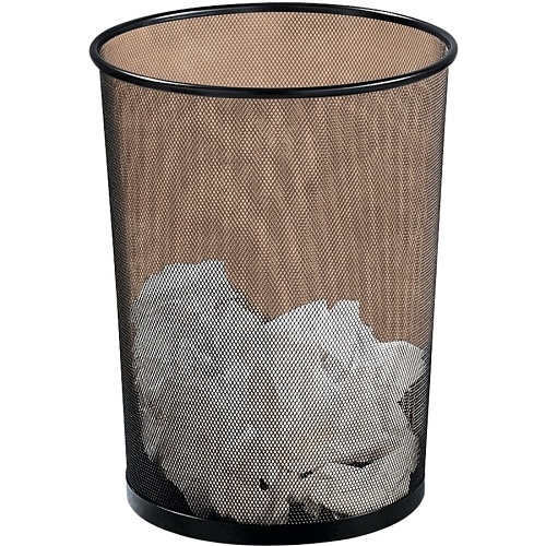 Rolodex 22351 MESH WASTEBASKET BLACK