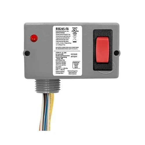 Functional Devices RIB01SBCDC Dry Contact Relay, 20A SPDT + Override