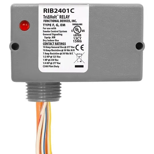 Functional Devices RIB2401C Enclosure D Relay, 10A SPDT, 24VAC