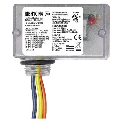 Functional Devices RIBH1C-N4 Functional Devices Relays, RIB (Relay in a Box) Series