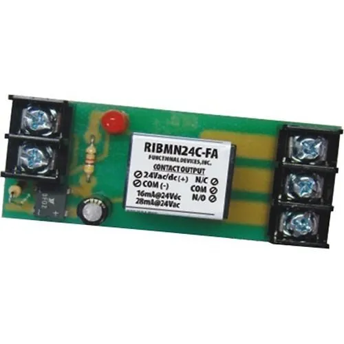 Functional Devices RIBMN24C-FA Polarized Relay, 15A SPDT, 24V AC/DC Coil, Track Mount, 2.75"