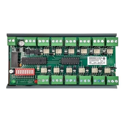 Functional Devices RIBMNWD12-BCDI Track Mount BACnet MS/TP Network Input Device, 12-Binary Inputs