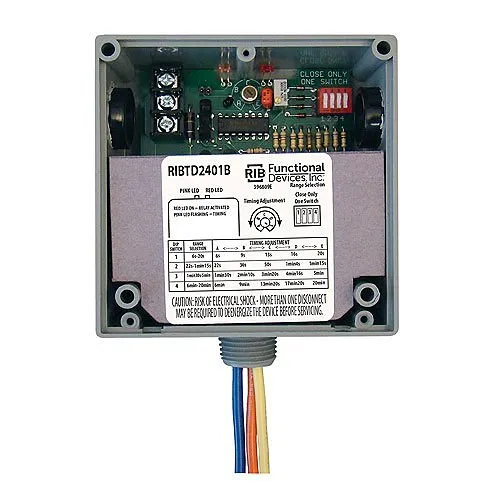 Functional Devices RIBTD2401B Enclosed Time Delay Relay 20A SPDT with 24V AC/DC/120V AC Coil