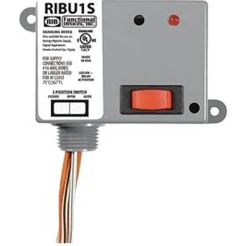 Functional Devices RIBU1S Enclosed Pilot Relay 10A SPST-N/O Override with 10-30V AC/DC/120V AC Coil