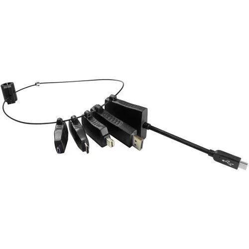 Comprehensive RING-4 Ring with 5-Adapter, Mini-DisplayPort to HDMI, HDMI-C to HDMI, HDMI-D to HDMI and DisplayPort to HDMI Adapters with USB-C to HDMI Dongle