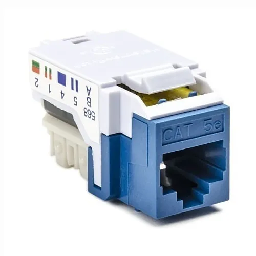 HellermannTyton RJ45FC5E-BLU CAT5(e) RJ45 Flush Mount Keystone Jack, Blue
