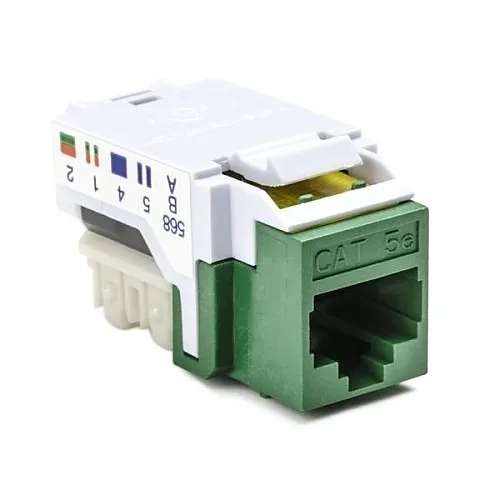 HellermannTyton RJ45FC5E-GRN CAT5(e) RJ45 Keystone Jack, Green