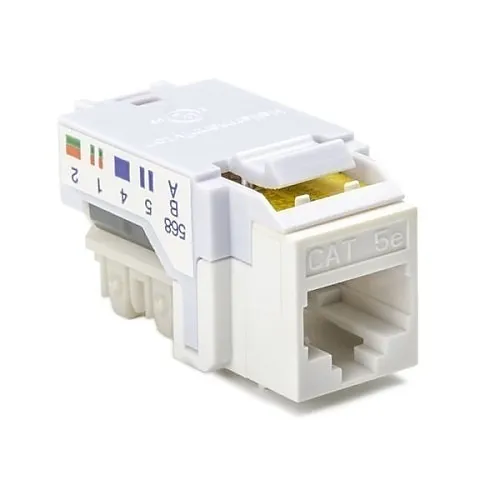 HellermannTyton RJ45FC5E-W CAT5(e) RJ45 Flush Mount Keystone Jack, White