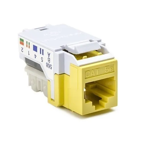 HellermannTyton RJ45FC5E-YEL CAT5(e) RJ45 Keystone Jack, Yellow