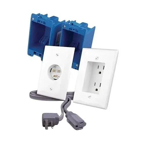 Vanco RL125024-WH Rapid Link Dual Recessed Outlet, White