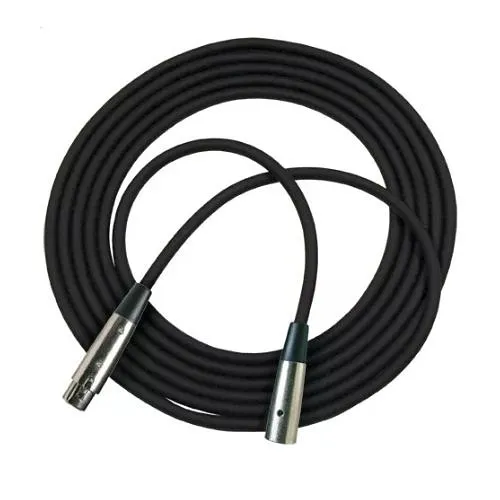 Pro Co Sound RM1-6 6' Stage 24-Gauge Microphone Cable with Standard RHC XLRF-XLRM Connectors, Black