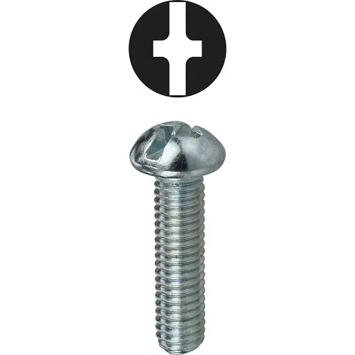 Dottie RMC8321 #8-32 1" Phillips/Slotted Round Head Machine Screw, 100-Pack