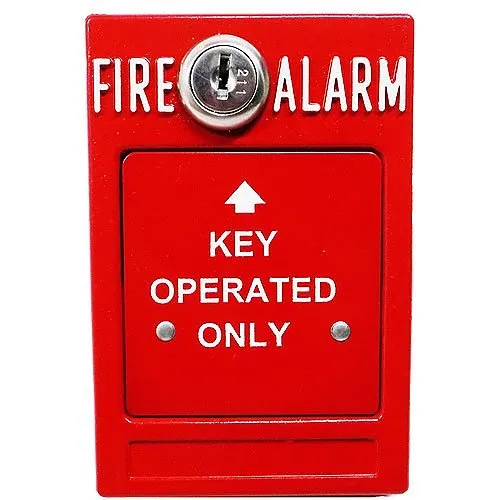 Kidde RMS-1T-KO Key-Operated Fire Alarm Station, 125VAC 10A op Voltage, Single-Pole, Normally Open, Terminal Connectors, Temperproof Actuation
