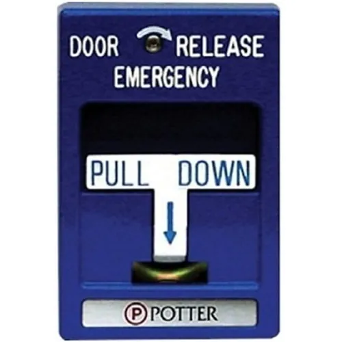 RSG RMS-1T-LP-BLUE SPST Dual Action Pull Station, "Emergency Exit" Label, Blue