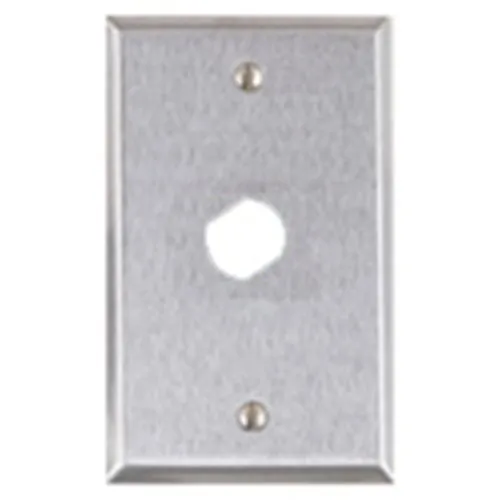 Alarm Controls RP-21 Single Gang Remote Wall Plate with Double "D" Hole for Medeco Lock, Stainless Steel
