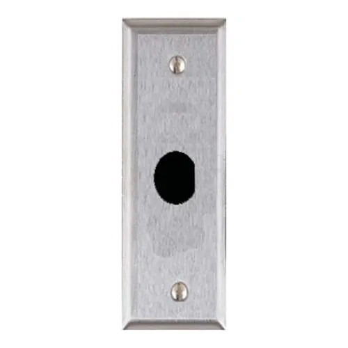 Alarm Controls RP-24 Narrow Remote Key Switch Plate with "D" Hole for Ace Lock, N/O Tamper Switch, Stainless Steel
