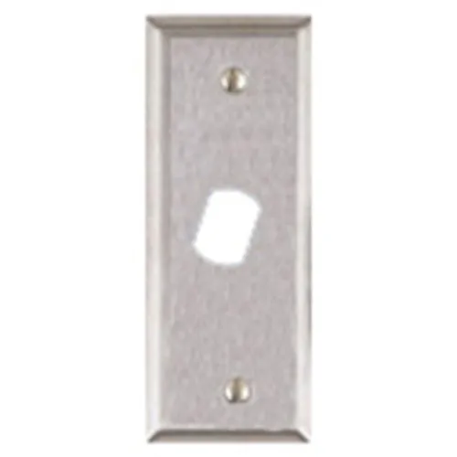 Alarm Controls RP-25 Narrow Remote Key Switch Plate with Double "D" Hole for Medeco Lock, N/O Tamper Switch, Stainless Steel