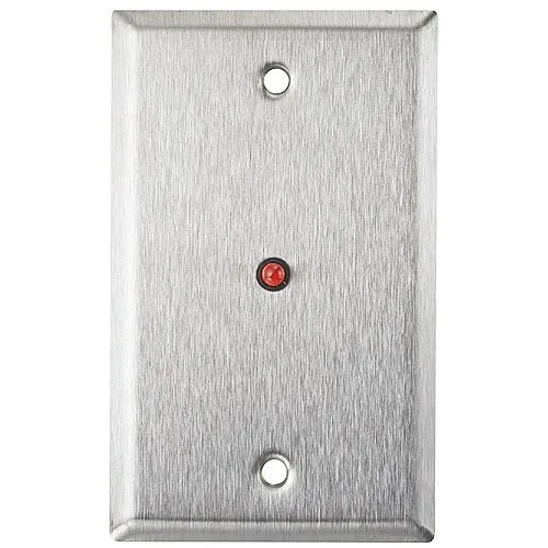 Alarm Controls RP-28 Remote Wall Plate with 1/4" Red LED, Single Gang, Stainless Steel