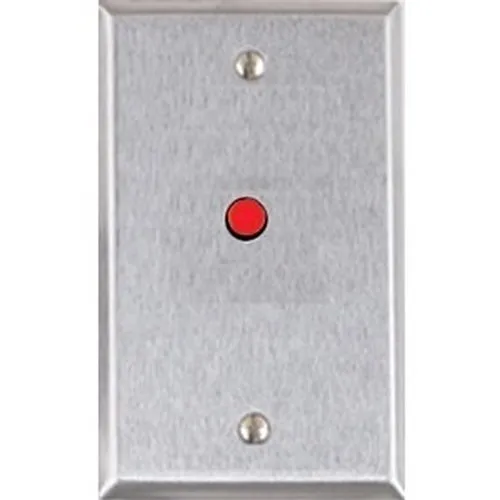Alarm Controls RP-28BLUE Remote Wall Plate with 1/4" Blue LED, Single Gang, Stainless Steel