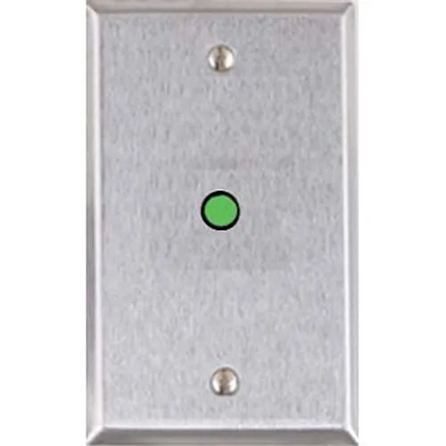 Alarm Controls RP-29 Remote Wall Plate with 1/4" Green LED, Single Gang, Stainless Steel