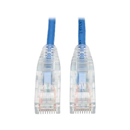 Eaton Tripp Lite N201-S05-BL CAT6 RJ45 Gigabit Snagless Slim UTP Ethernet Cable, M/M, PoE, 5' (1.52m), Blue