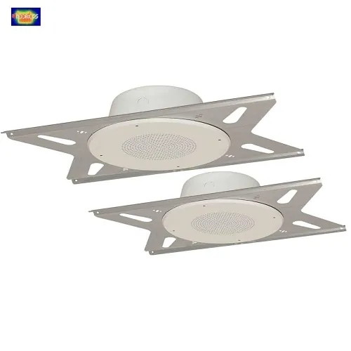 Lowell RPAK-810-72 8-Piece 8" 15W Dual Cone Speaker Kit, Includes (2) 8" Speakers, (2) 25V/70V Dual Voltage Transformers, (2) White Grilles, (2) Tile-Bridges