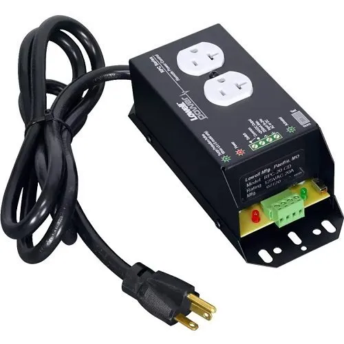 Lowell RPC-20-CD RPC Series Remote Power Control with Classic Connectors, 125VAC, 20A, Black