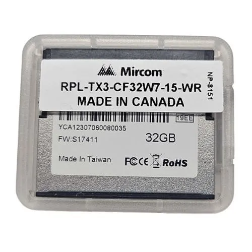 Mircom RPL-TX3-CF32W7-15-WR Replacement 32GB Flush Memory Card, 15O