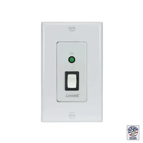 Lowell RPSW-P SPST Low Voltage Wall Switch with Maintained Closure and White Decorator Plate