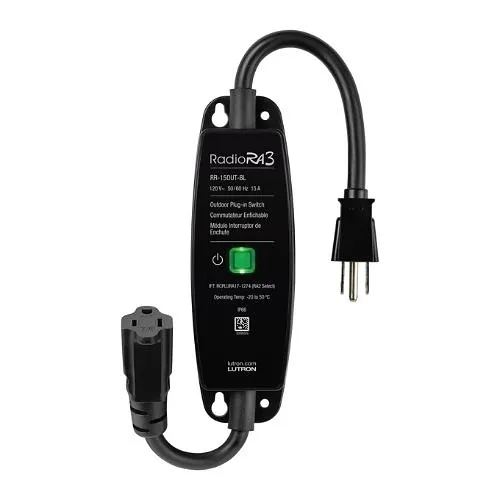 Lutron RR-15OUT-BL RadioRA 3 Outdoor Plug-in Switch