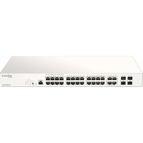 D-Link DBS-2000-28P NUCLIAS 28-Port Power over Ethernet Cloud Switch, 28-Port, Business, Budget