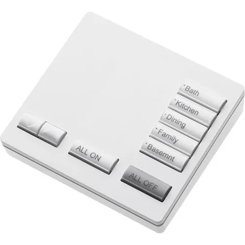 Lutron RR-T5RL-SW RadioRA Tabletop Designer Keypad, Button, Snow White