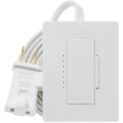 Lutron RRD-3LD-SW RadioRA 300W Tabletop Lamp Dimmer, Snow White