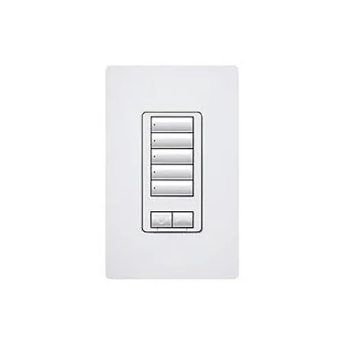 Lutron RRD-HN5BRL-WH RadioRA seeTouch CL Hybrid Keypad, Button w/ Raise-Lower, White