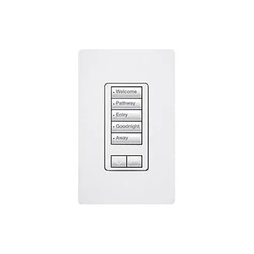 Lutron RRD-HN5BRL-WH RadioRA 2 seeTouch CL Hybrid Keypad - 5 Button w/ Raise-Lower, White