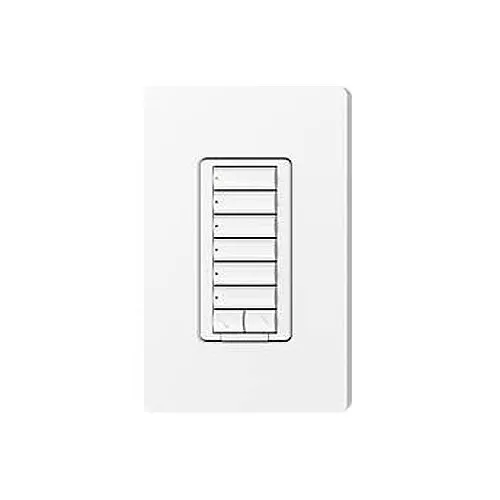 Lutron RRD-W6BRL-SW RadioRA 2 seeTouch Wall-Mount Designer Keypad, 6-Button with Raise-Lower, Snow