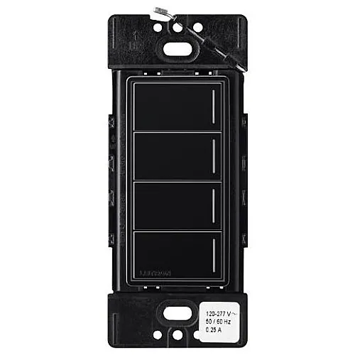 Lutron RRST-W4B-BL RadioRA Sunnata 4-Button Keypad, Black