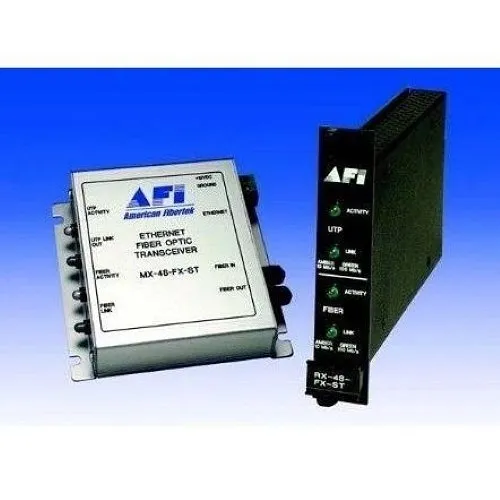 AFI RRX-50-FX-ST Ethernet Fiber Optic Transceiver, 2-RJ45 Ports