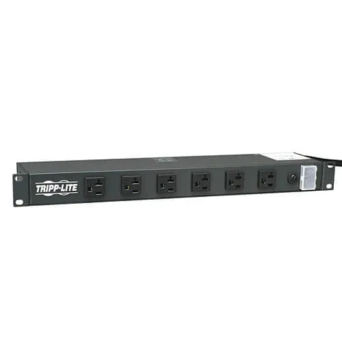 Eaton Tripp Lite RS-1215-20T 1U Rack-Mount Power Strip, 120V 20A, L5-20P, 12 Outlets (6 Front-Facing, 6-Rear-Facing) 15 (4.57 m)Cord