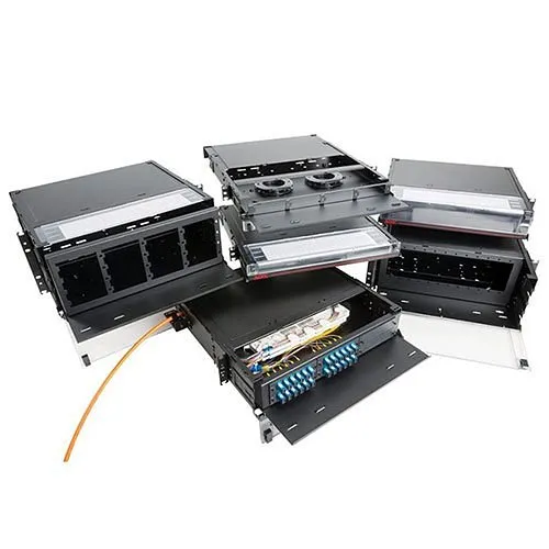 OCC RTC1U-3APB RTC Series Fiber Enclosure, Rack Mount, 1RU, Adapter Plates, Black