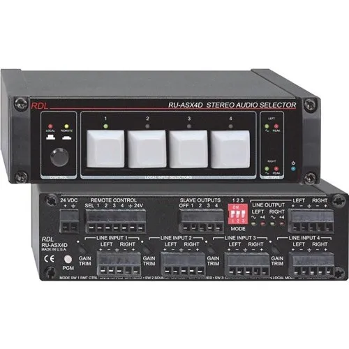 RDL RU-ASX4D Stereo Audio Selector 4x1
