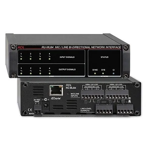 RDL RU-MLB4 Rack-Up Series Mic Line Bi-Directional Network Interface