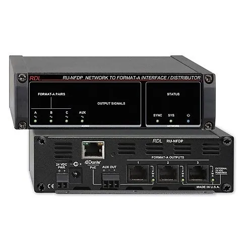RDL RU-NFDP RACK-UP Series Network Audio Signals to Format-A Interface Distributor Converter
