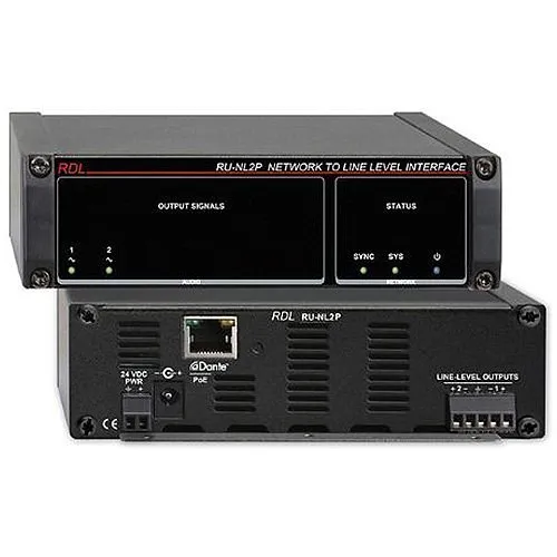 RDL RU-NL2P 2-Network to Line Level Interface, Provides +4 dBu with 18 dB Headroom