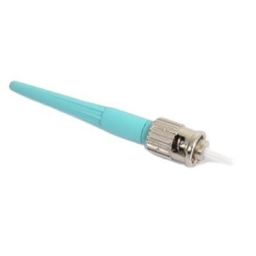 Ortronics 205KNF9EA-50T ST PC OM3 Splice-On Connector, Beige Housing, Aqua 900 Micron Boot