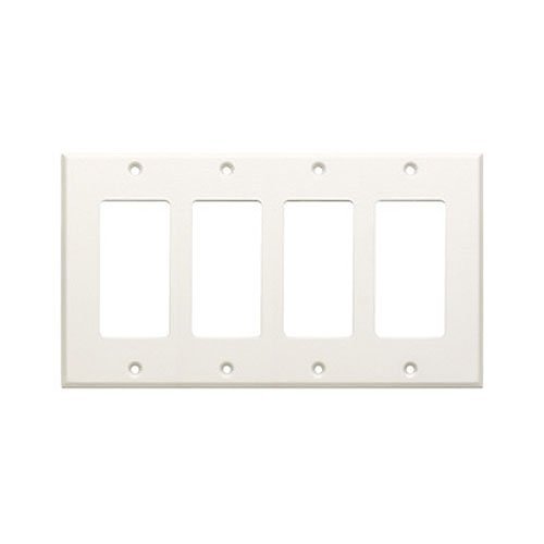 RDL CP-4 Quadruple Cover Plate, Compatible with Decora Style Products, White
