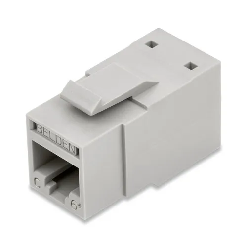 Belden RV6MJKUGY-B24 REVConnect CAT6+ UTP Modular Jack, T568 A/B, 24-Pack, Gray