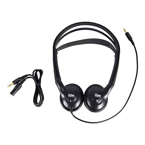 Listen Technologies LA-402 Universal Stereo Headphones, Black
