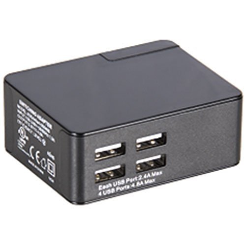 Listen Technologies LA-423 4-Port USB Charger, Black