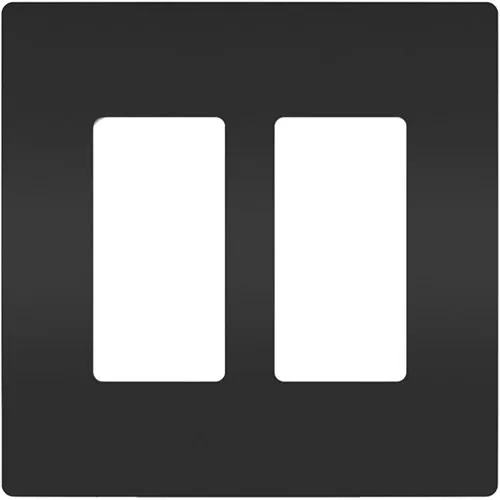 Pass & Seymour RWP262BK 2-Gang Screwless Wall Plate, Black